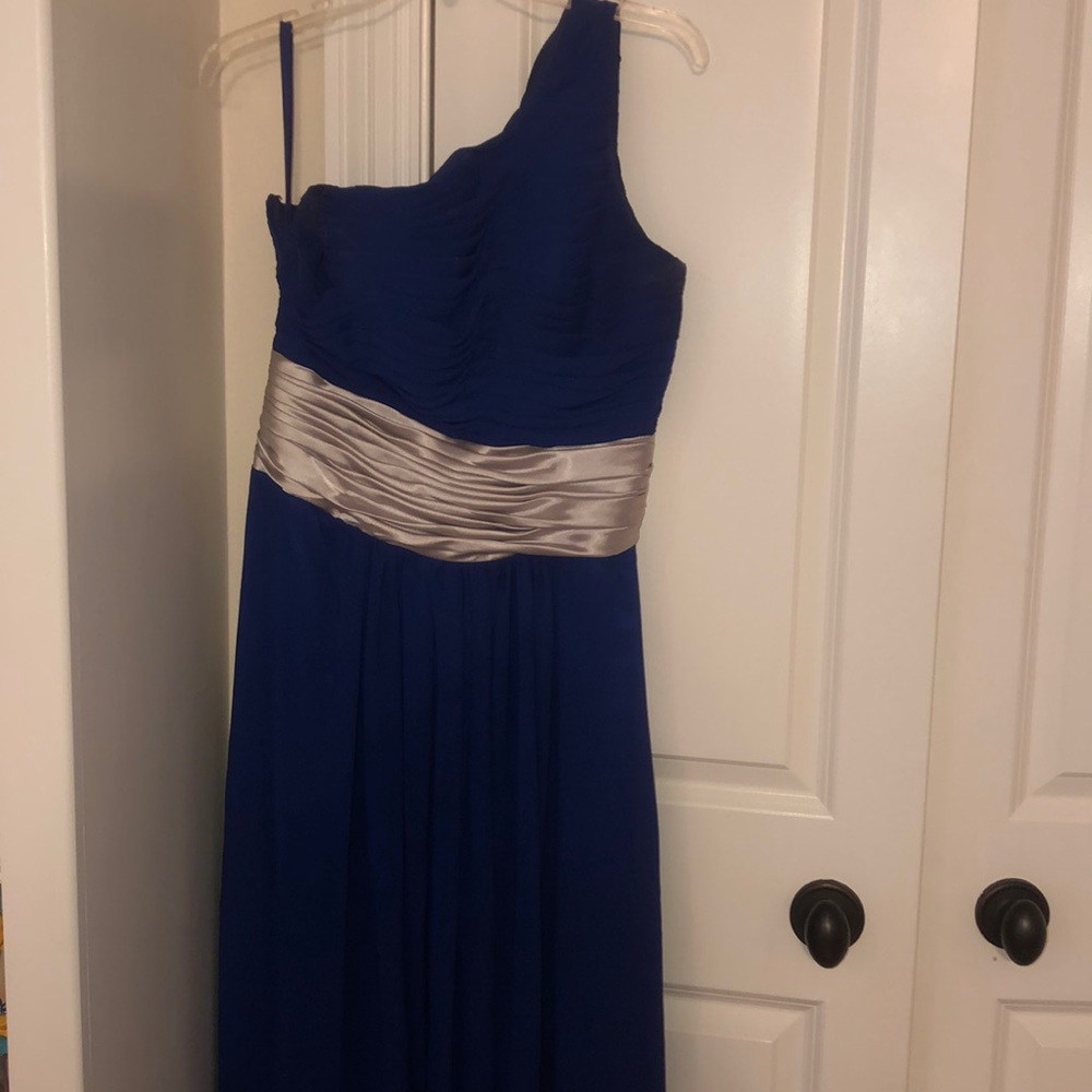 Blue and silver prom dress